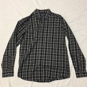 Covington black plaid small dress shirt